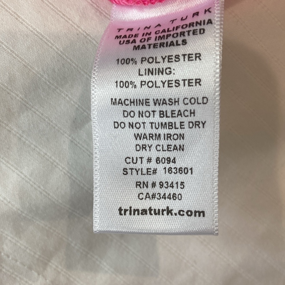 Trina Turk Jumpsuit.  Size 10. Color Pink. - Picture 4 of 4